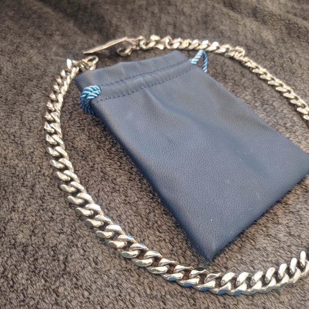 Curb Chain Necklace Silver 22" 11mm BNWT